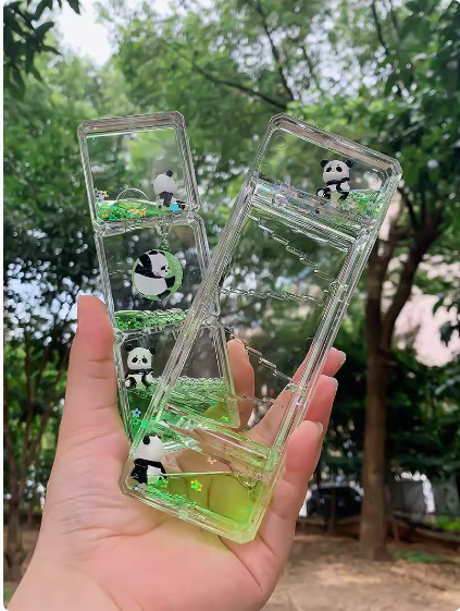 Cute Panda Liquid Hourglass